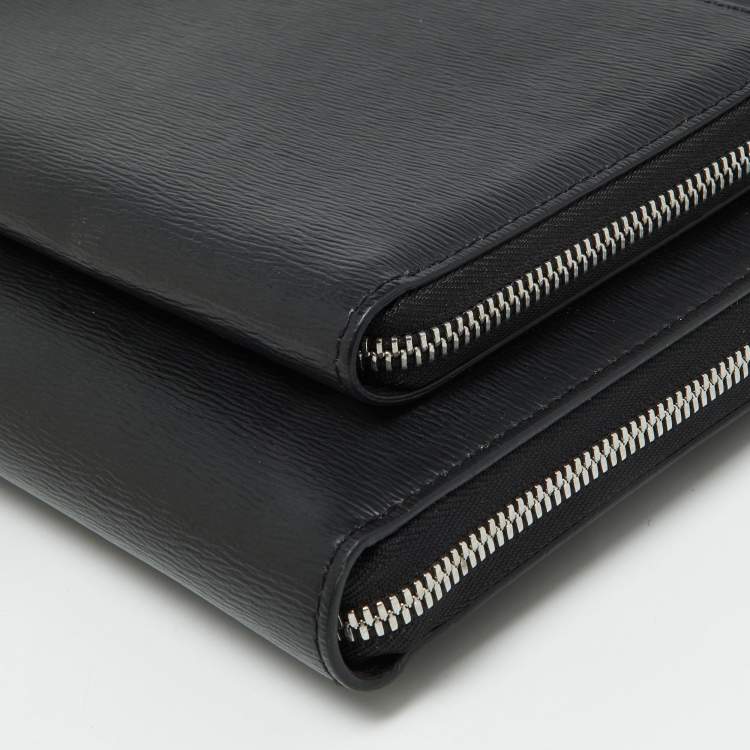 Pre Owned Montblanc Black Leather Meisterstuck 4810 Envelope Bag