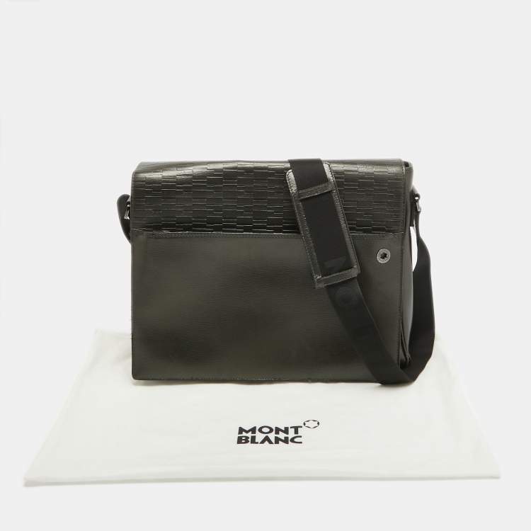Pre Owned Montblanc Metallic Leather Westside Flap Messenger Bag