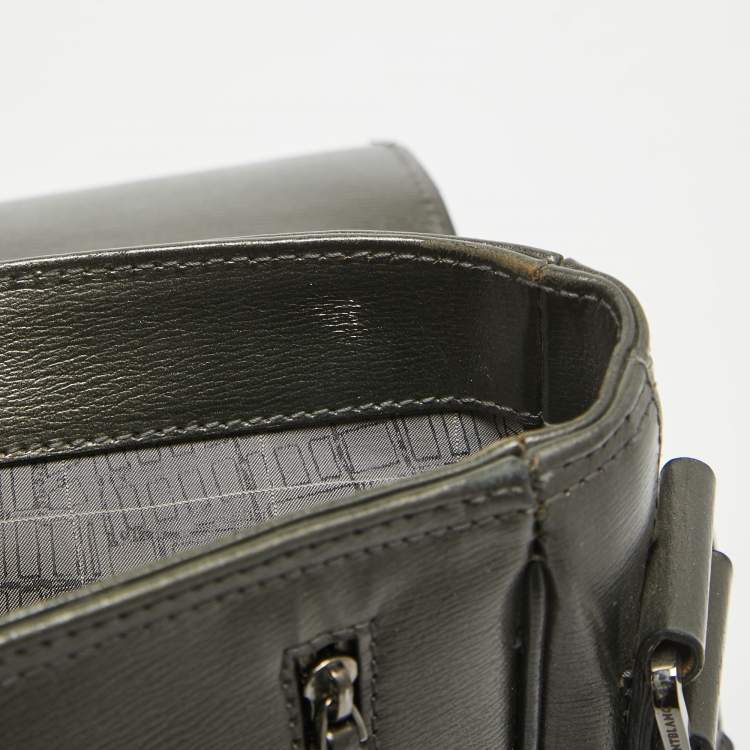 Pre Owned Montblanc Metallic Leather Westside Flap Messenger Bag