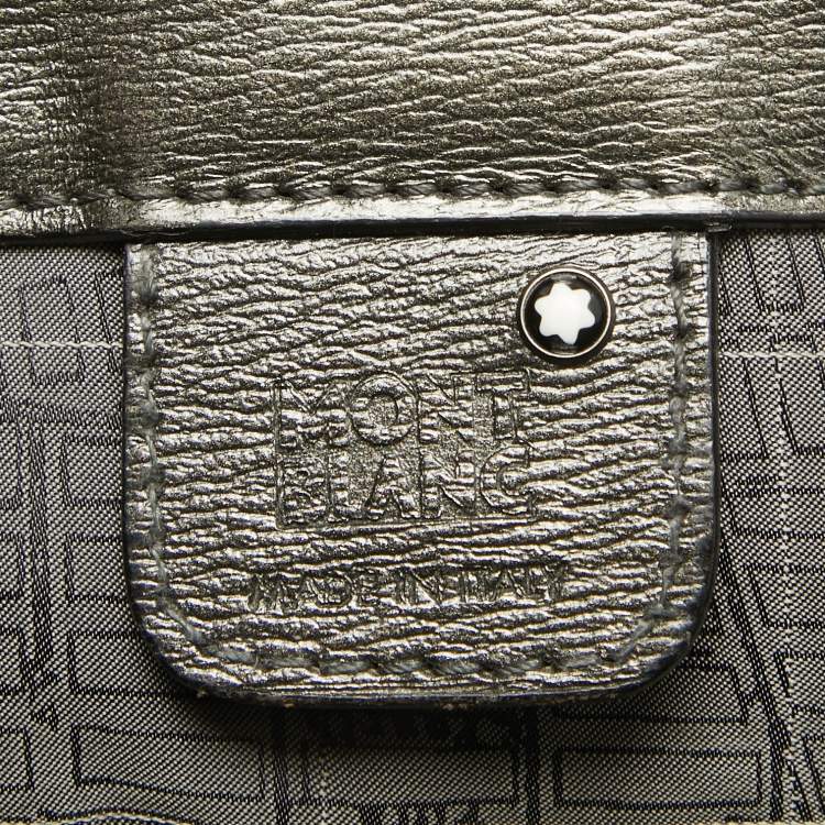 Pre Owned Montblanc Metallic Leather Westside Flap Messenger Bag