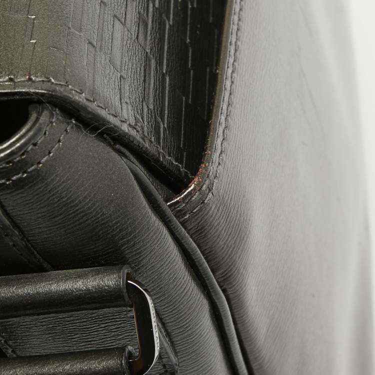 Pre Owned Montblanc Metallic Leather Westside Flap Messenger Bag