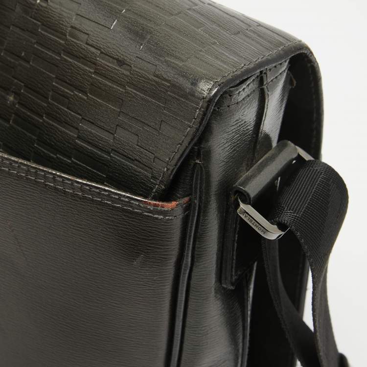 Pre Owned Montblanc Metallic Leather Westside Flap Messenger Bag