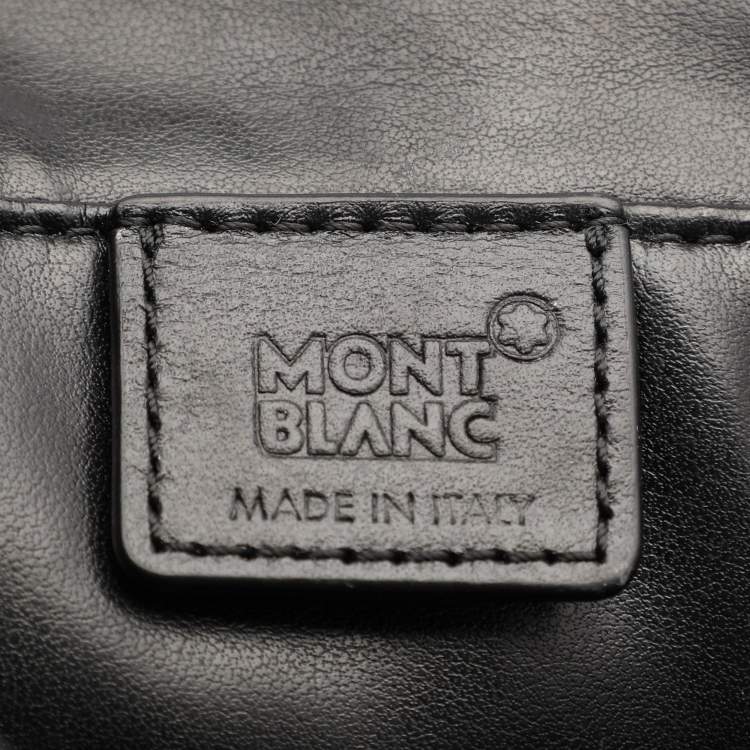 Pre Owned Montblanc Black Nylon and Leather Nightflight Wash Bag