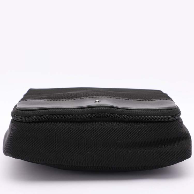 Pre Owned Montblanc Black Nylon and Leather Nightflight Wash Bag