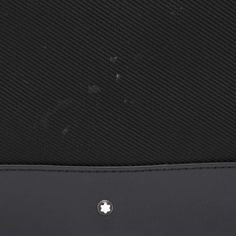 Pre Owned Montblanc Black Nylon and Leather Nightflight Wash Bag