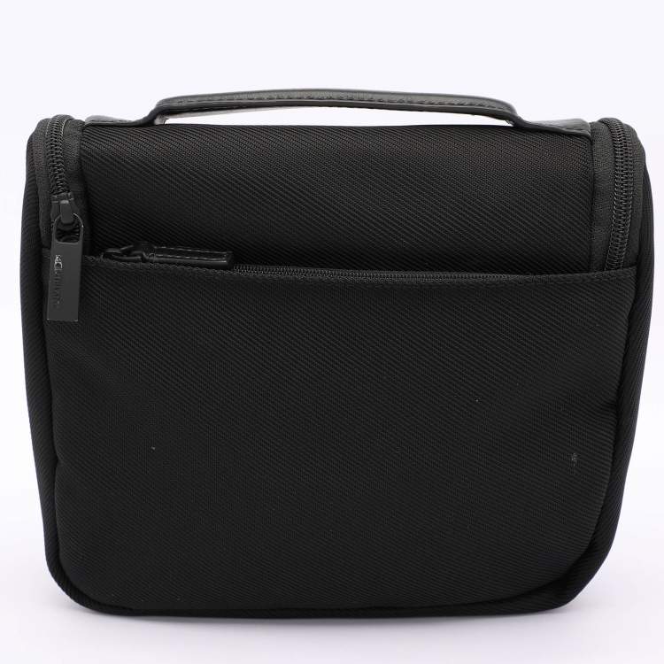 Pre Owned Montblanc Black Nylon and Leather Nightflight Wash Bag