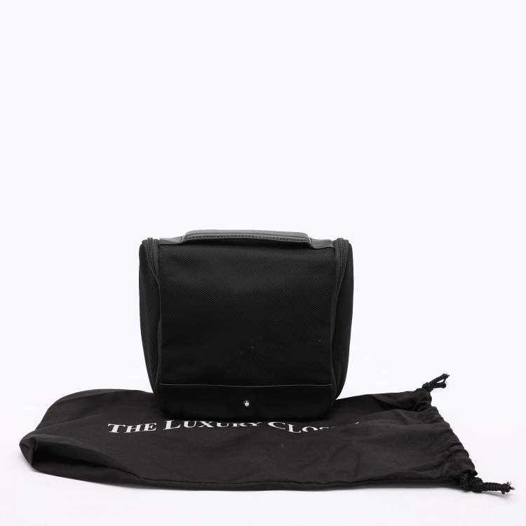 Pre Owned Montblanc Black Nylon and Leather Nightflight Wash Bag