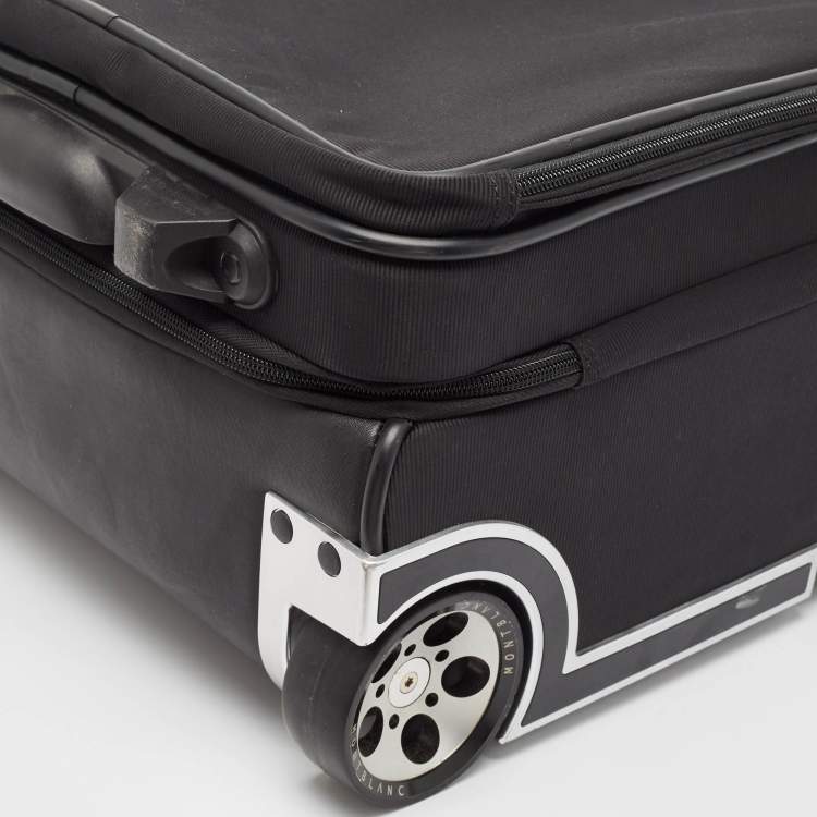 Pre Owned Montblanc Black Fabric 2 Wheeled Nightflight Luggage