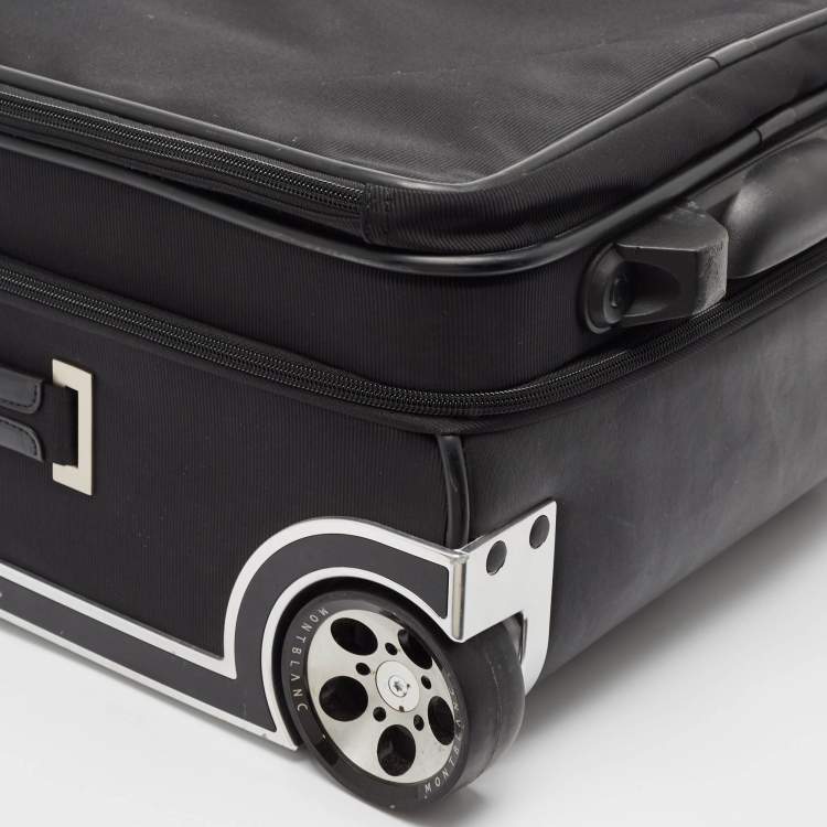 Pre Owned Montblanc Black Fabric 2 Wheeled Nightflight Luggage