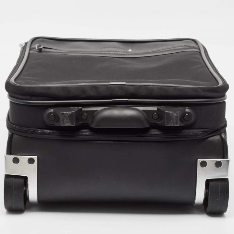 Pre Owned Montblanc Black Fabric 2 Wheeled Nightflight Luggage