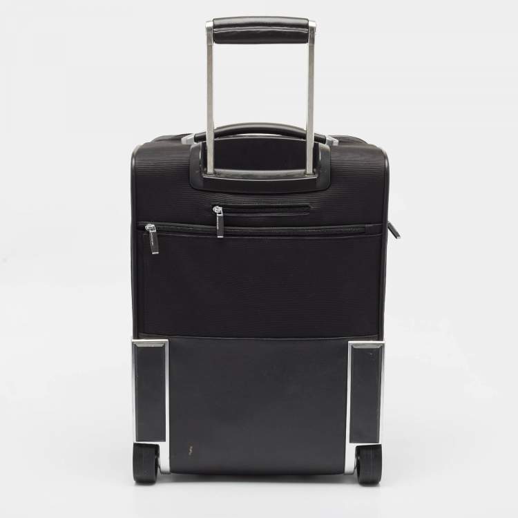Pre Owned Montblanc Black Fabric 2 Wheeled Nightflight Luggage