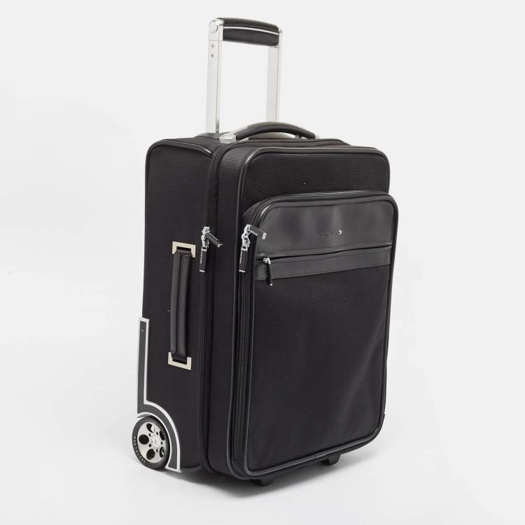 Pre Owned Montblanc Black Fabric 2 Wheeled Nightflight Luggage
