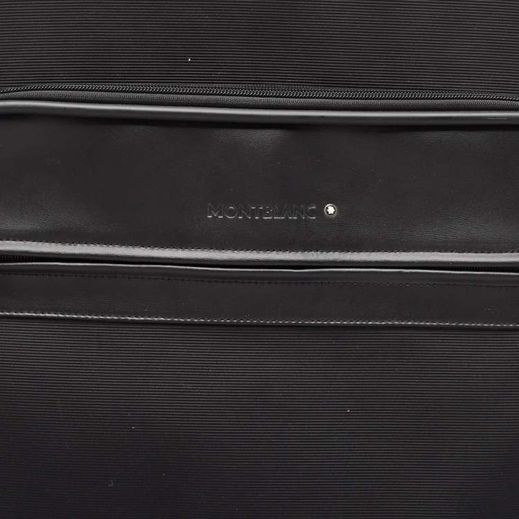 Pre Owned Montblanc Black Fabric 2 Wheeled Nightflight Luggage