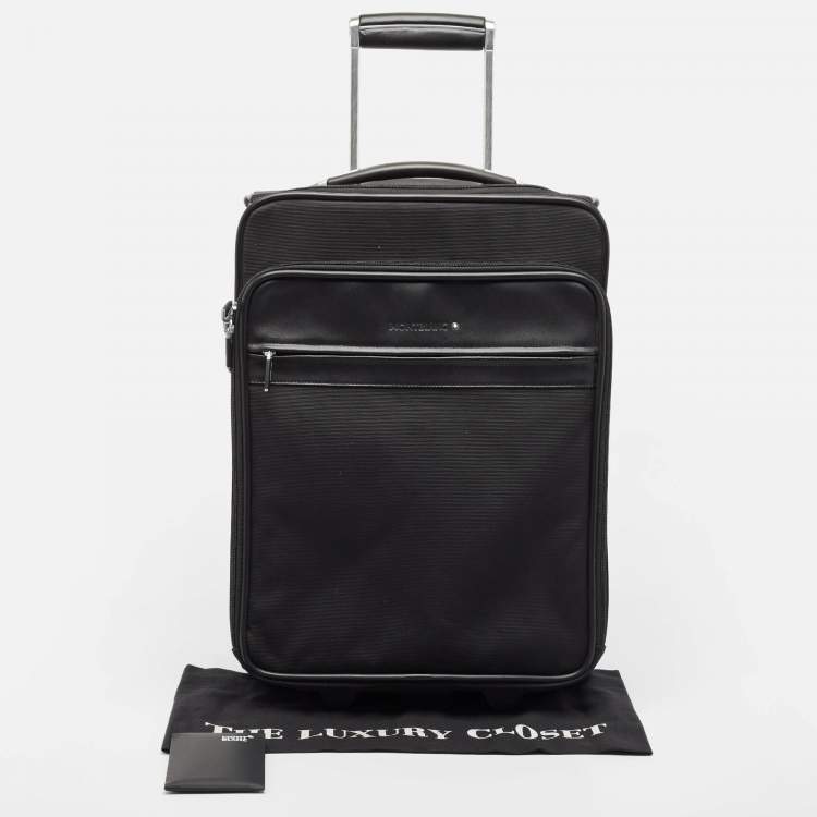 Pre Owned Montblanc Black Fabric 2 Wheeled Nightflight Luggage