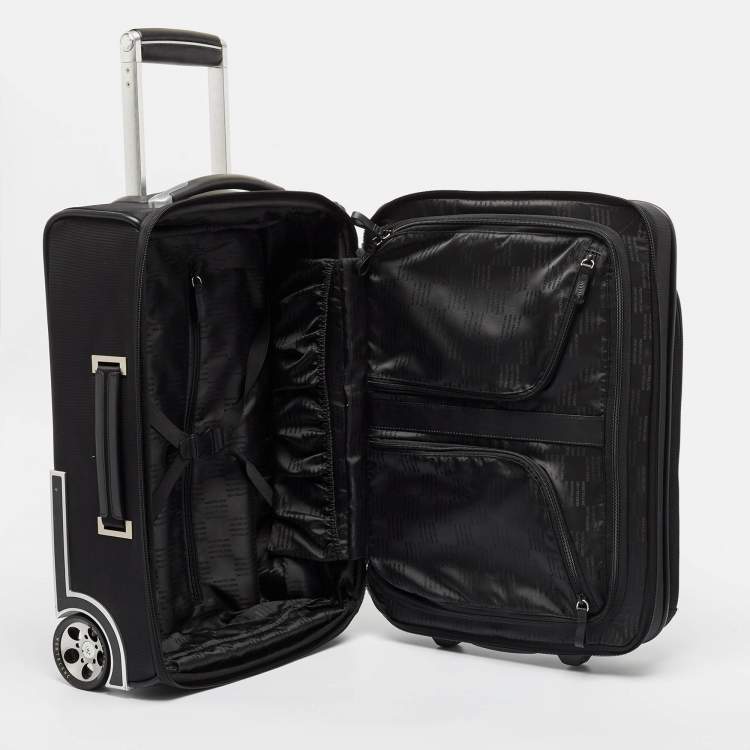 Pre Owned Montblanc Black Fabric 2 Wheeled Nightflight Luggage