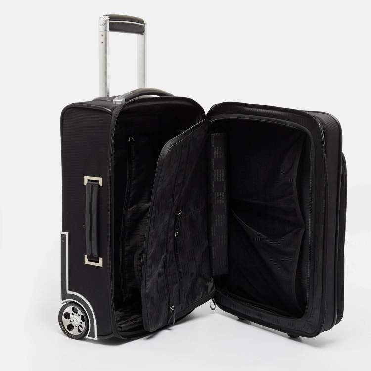 Pre Owned Montblanc Black Fabric 2 Wheeled Nightflight Luggage