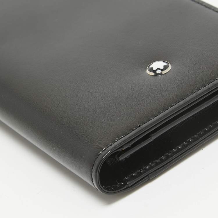 Pre Owned Montblanc Black Leather Meisterstuck Business Card Holder