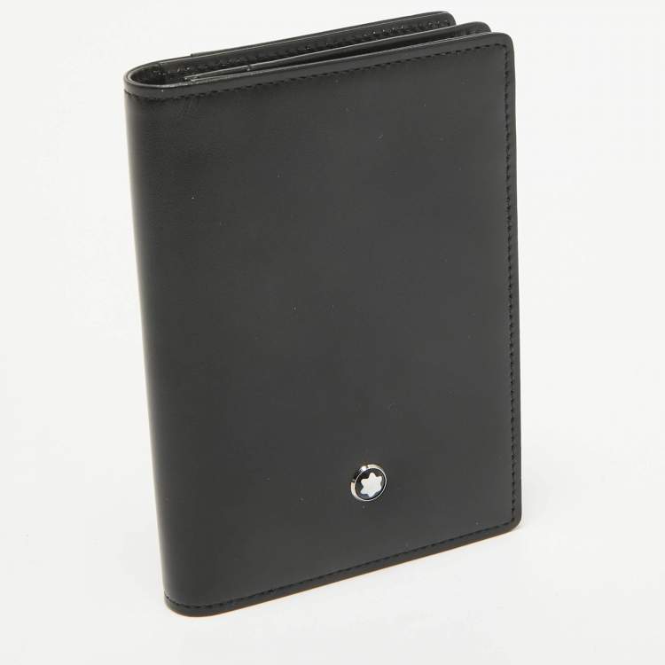 Pre Owned Montblanc Black Leather Meisterstuck Business Card Holder