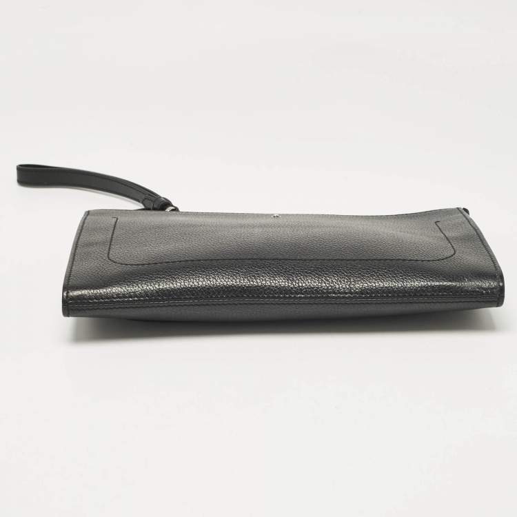 Pre Owned Montblanc Black Leather Meisterstuck Wristlet Pouch