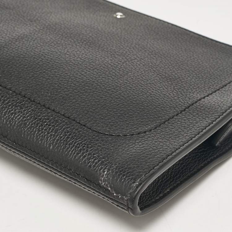 Pre Owned Montblanc Black Leather Meisterstuck Wristlet Pouch