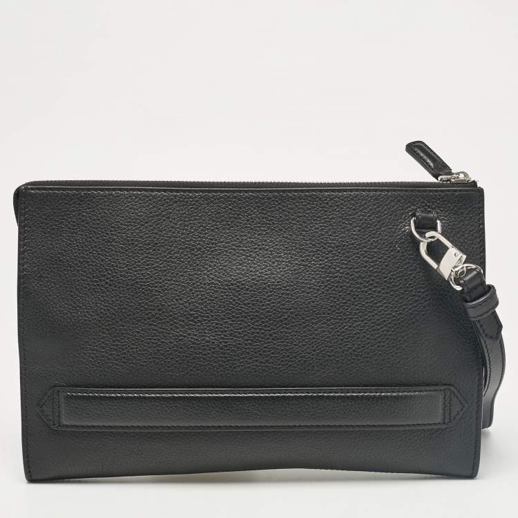 Pre Owned Montblanc Black Leather Meisterstuck Wristlet Pouch