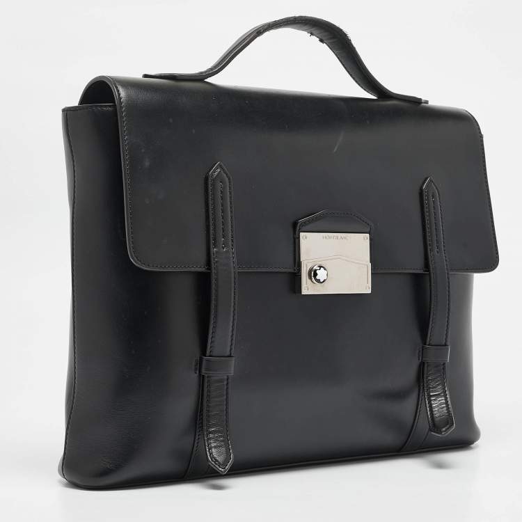Pre Owned Montblanc Black Leather Meisterstück Neo Briefcase Bag