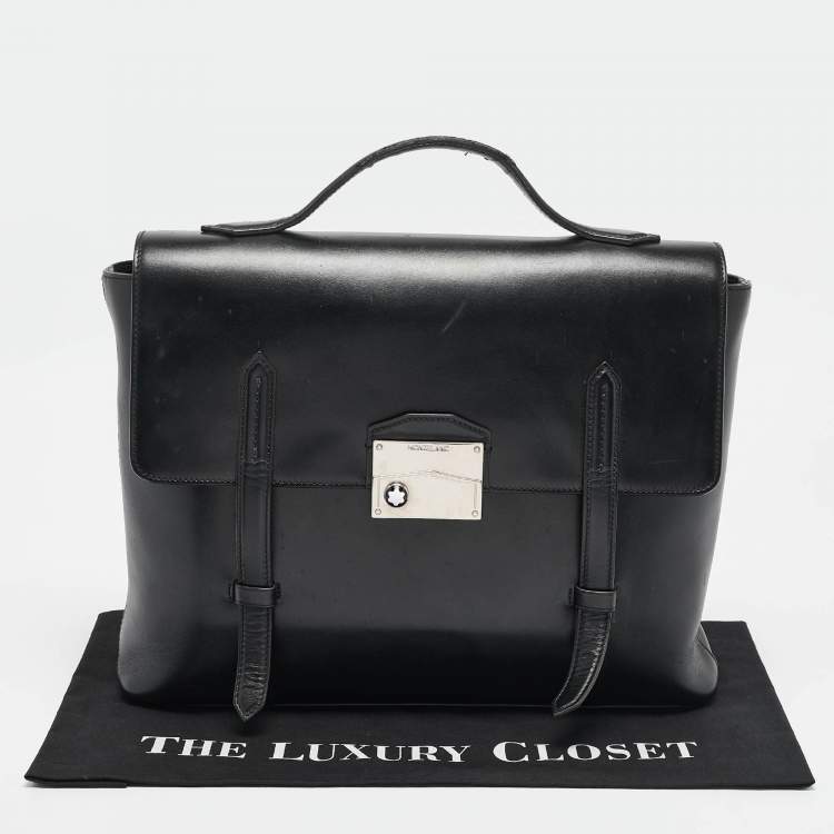 Pre Owned Montblanc Black Leather Meisterstück Neo Briefcase Bag