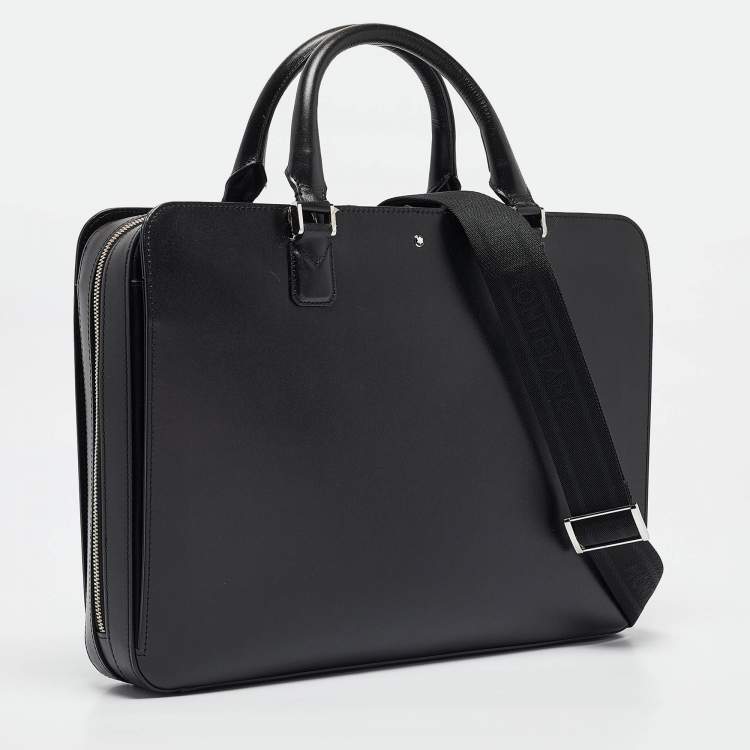 Pre Owned Montblanc Black Leather Meisterstuck Briefcase