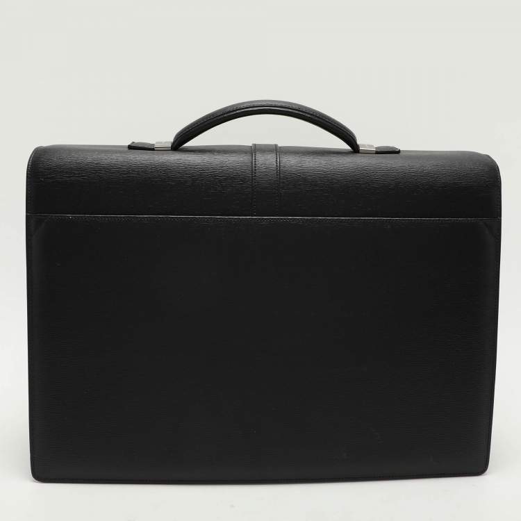 Pre Owned Montblanc Black Leather Westside Briefcase