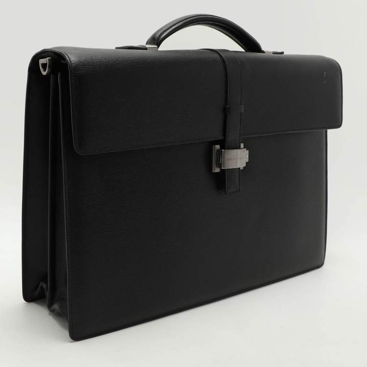 Pre Owned Montblanc Black Leather Westside Briefcase