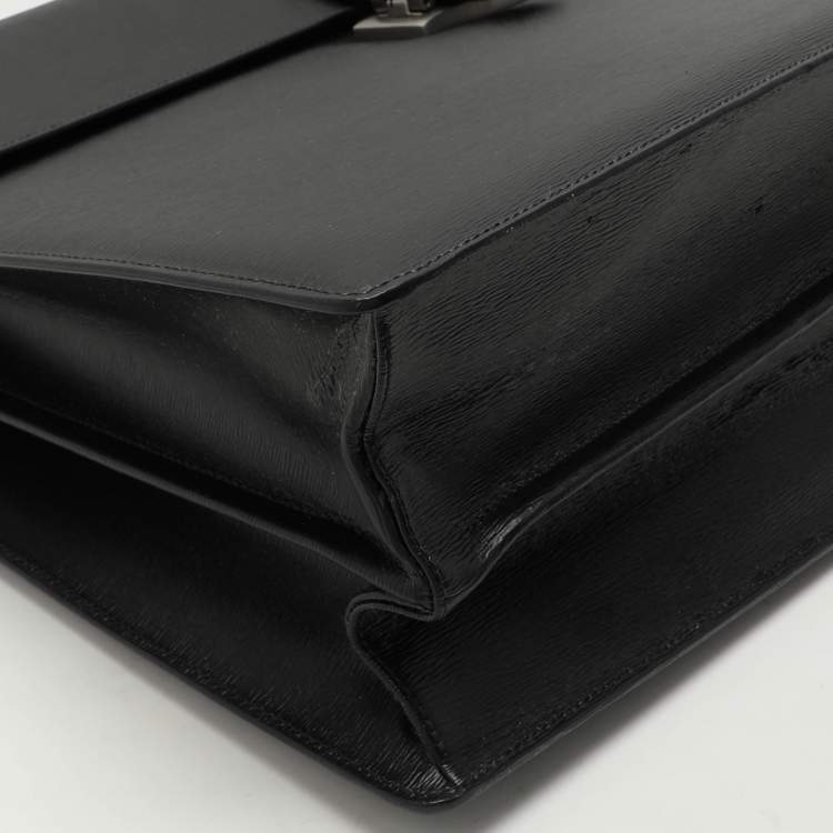 Pre Owned Montblanc Black Leather Westside Briefcase