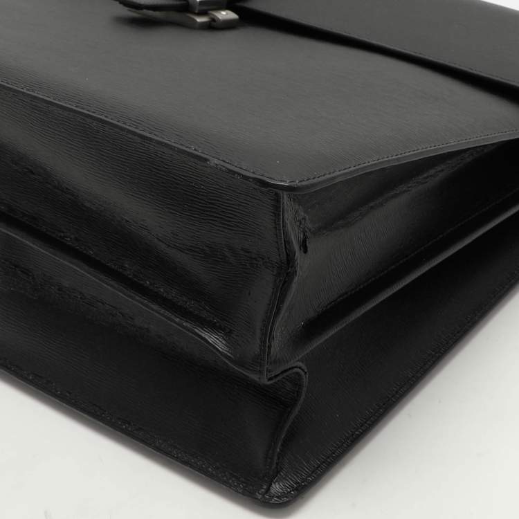 Pre Owned Montblanc Black Leather Westside Briefcase