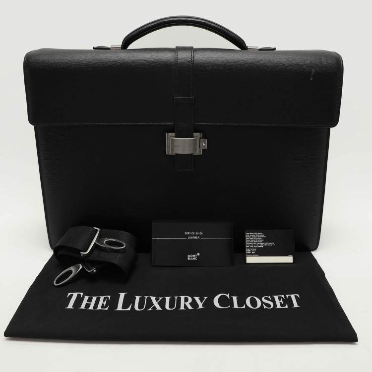 Pre Owned Montblanc Black Leather Westside Briefcase