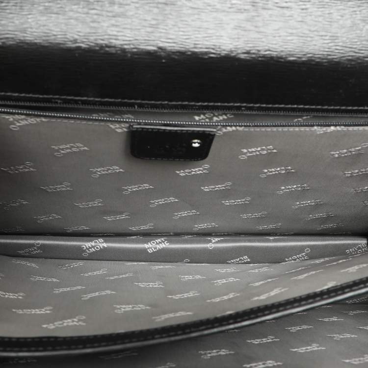 Pre Owned Montblanc Black Leather Westside Briefcase