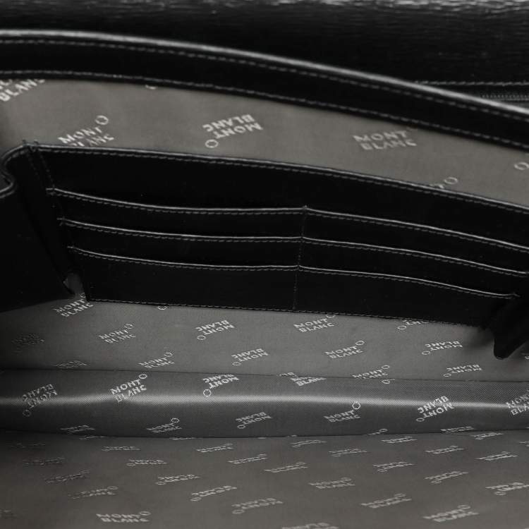 Pre Owned Montblanc Black Leather Westside Briefcase