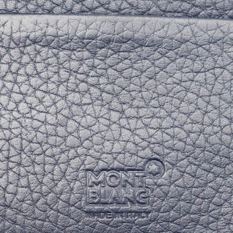 Pre Owned Montblanc Blue Grain Leather Meisterstuck 6CC Card Holder