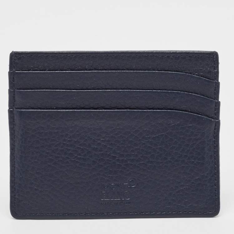 Pre Owned Montblanc Blue Grain Leather Meisterstuck 6CC Card Holder