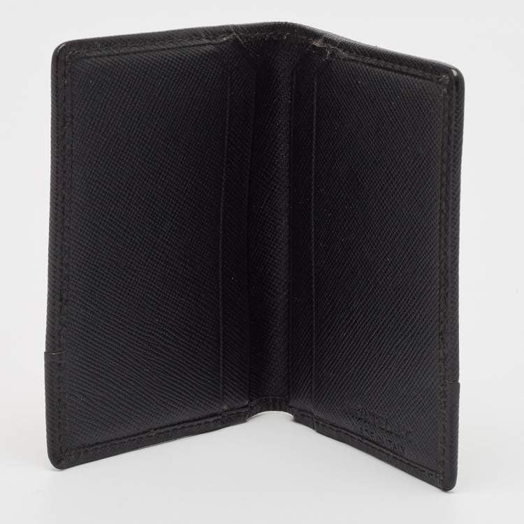 Pre Owned Montblanc Black Nylon and Leather Nightflight Business Card Holder