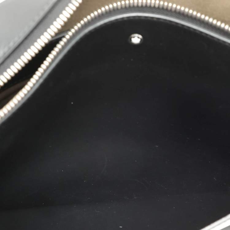 Pre Owned Montblanc Black Leather Meisterstück Urban Laptop Bag