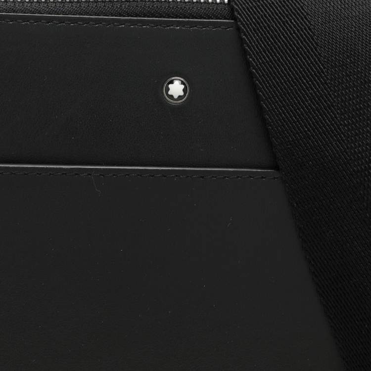 Pre Owned Montblanc Black Leather Meisterstück Urban Laptop Bag