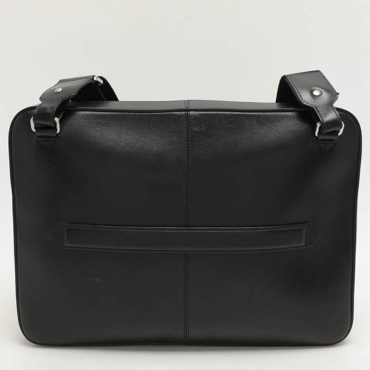 Pre Owned Montblanc Black Leather Meisterstück Urban Laptop Bag