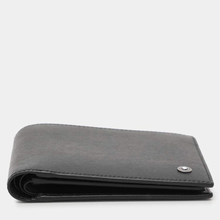 Pre Owned Montblanc Black Leather Westside Bifold Wallet