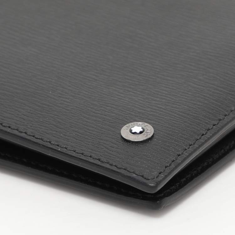 Pre Owned Montblanc Black Leather Westside Bifold Wallet