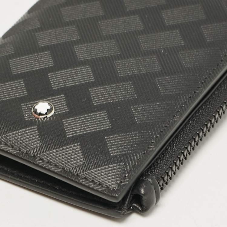 Pre Owned Montblanc Black Embossed Nylon Extreme 3.0 3CC Zipped Card Holder 