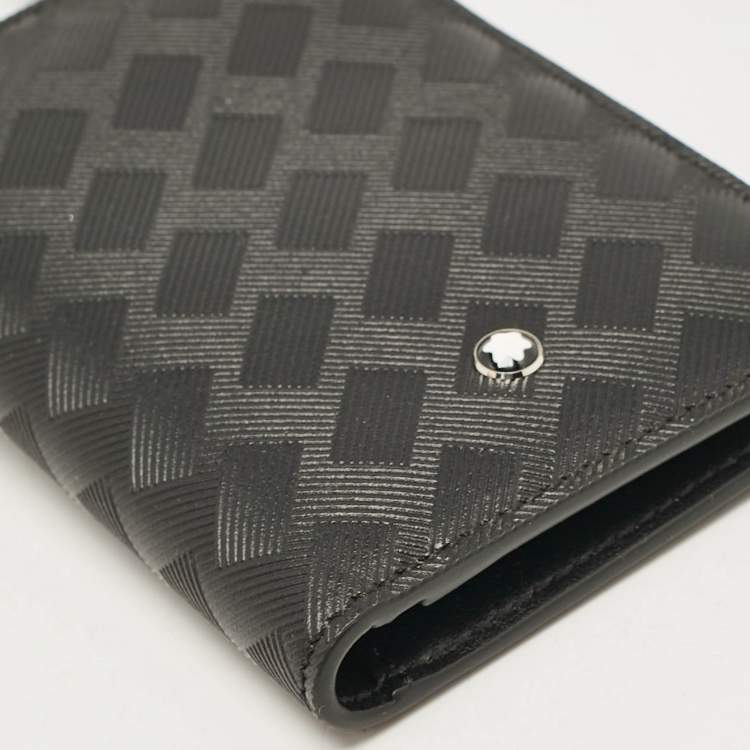 Pre Owned Montblanc Black Embossed Nylon Extreme 3.0 3CC Zipped Card Holder 