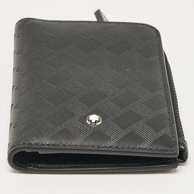 Pre Owned Montblanc Black Embossed Nylon Extreme 3.0 3CC Zipped Card Holder 
