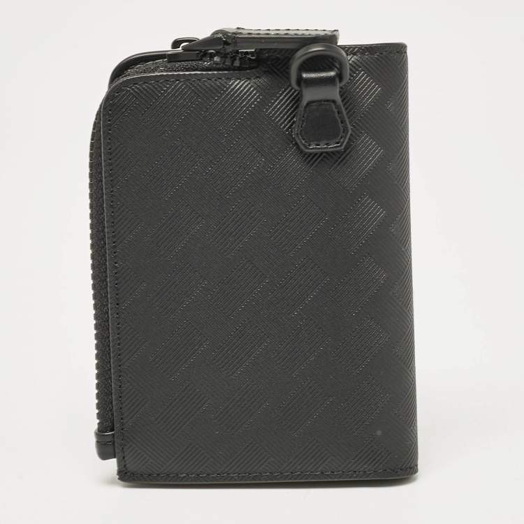 Pre Owned Montblanc Black Embossed Nylon Extreme 3.0 3CC Zipped Card Holder 