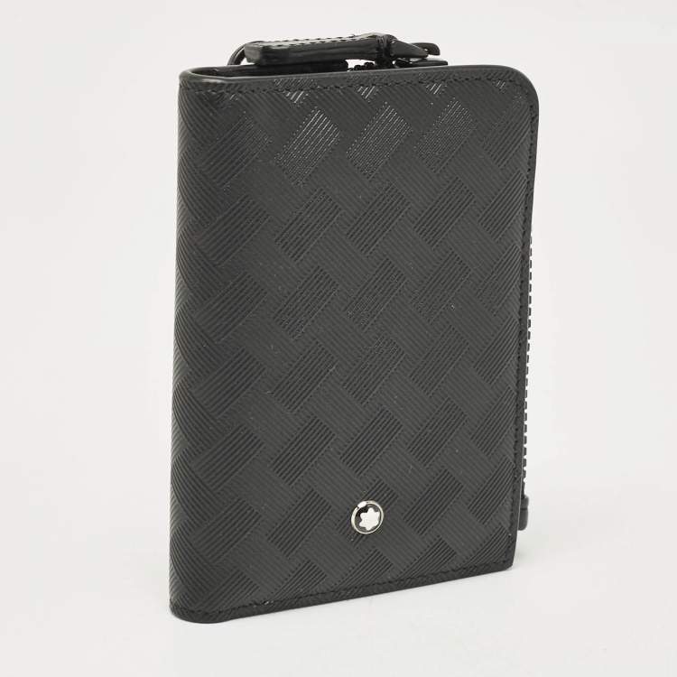 Pre Owned Montblanc Black Embossed Nylon Extreme 3.0 3CC Zipped Card Holder 