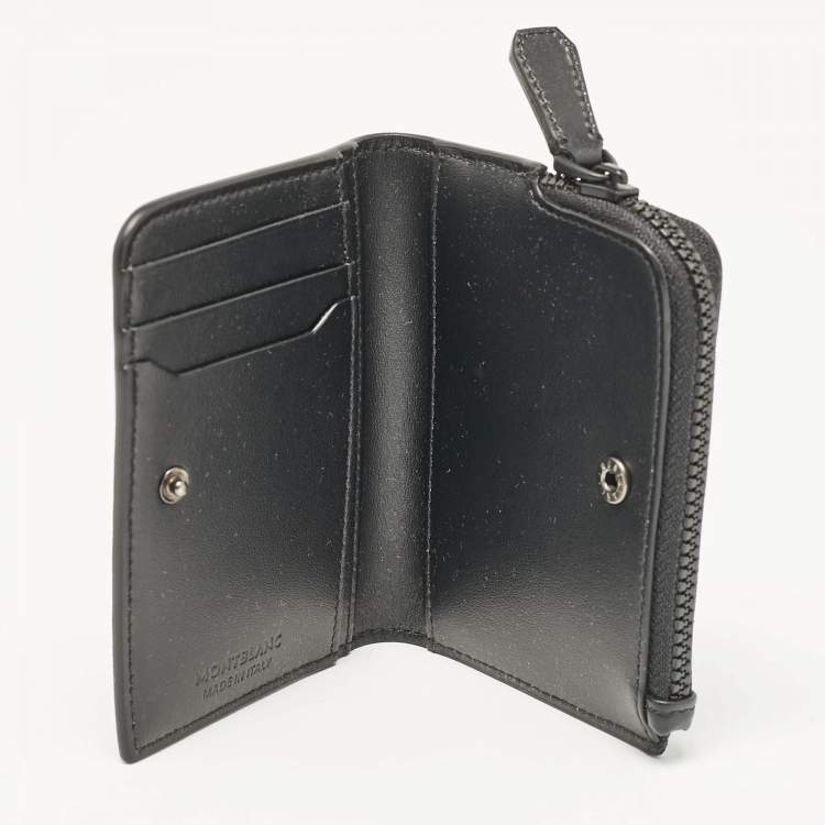 Pre Owned Montblanc Black Embossed Nylon Extreme 3.0 3CC Zipped Card Holder 