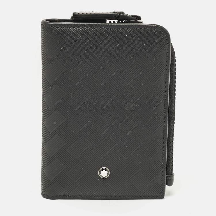 Pre Owned Montblanc Black Embossed Nylon Extreme 3.0 3CC Zipped Card Holder 